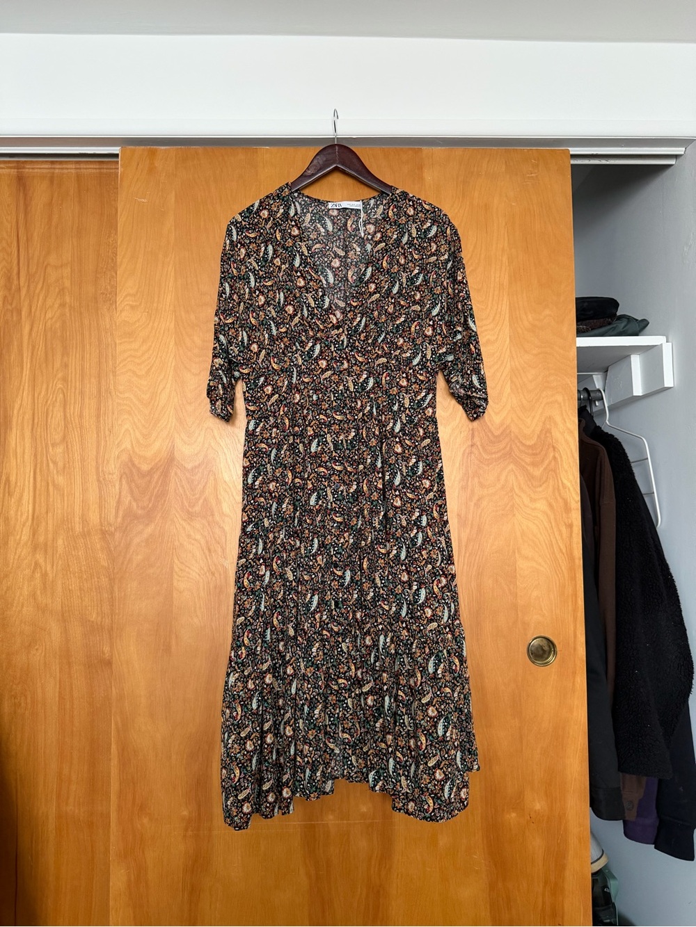 Zara Black Paisley Midi Dress
